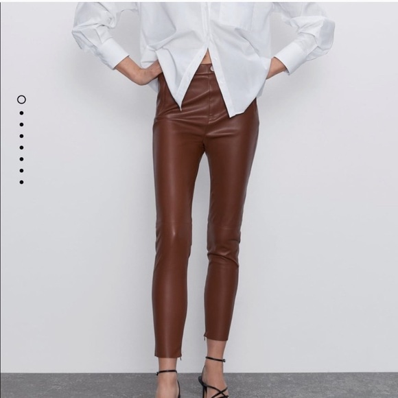 Brown Faux Leather Leggings - Picture 2 of 2